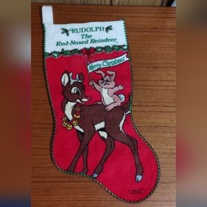 Vintage Rudolph the Red-Nosed Reindeer Christmas Stocking